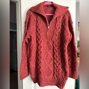 WinWin Brick Red Cowl Neck Sweater